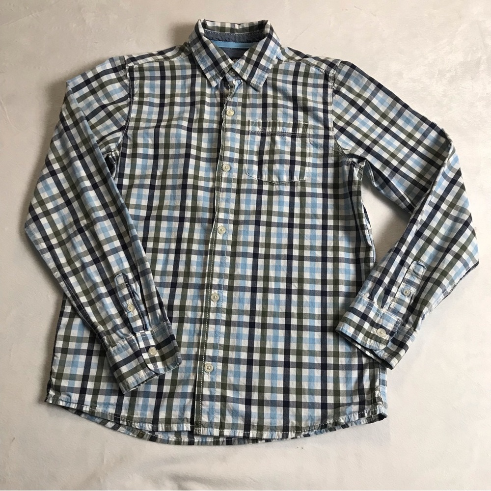 Oshkosh Button Down Shirt Boy’s Size 14 Multicolor Long Sleeve Plaid 100% Cotton - Picture 11 of 11
